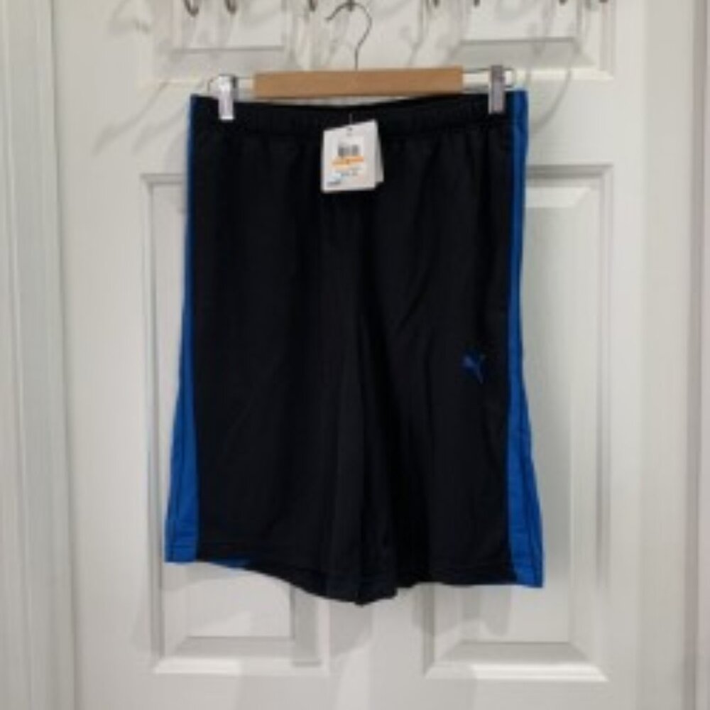 Men's Puma Shorts, Sz Small, Black with blue, NWT